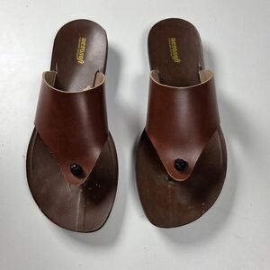 Aerosoft Soft Brown Summer Flat Sandals for Women Style Lilac size 38 (7.5)